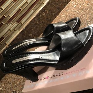 Bandolino Black Leather Heels, Size 8.5